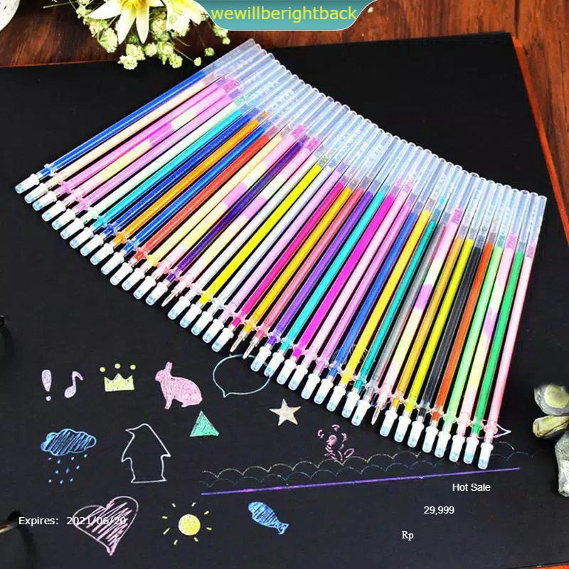 

24Pcs Pena menggambar Mewarnai Refills isi pena lukis colour pen drawing original