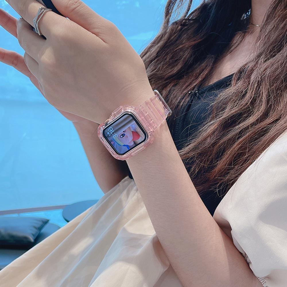 best sale transparent case strap for smart watch t500 t55 t500 plus iwatch hw22 w26 iwo 46mm 45mm