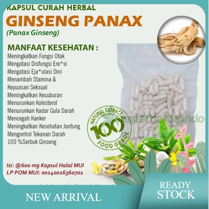 Kapsul Curah GINSENG Panax Jamu Kuat Pria Herbal Libido 100 capsul