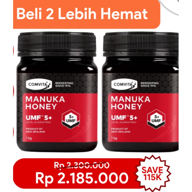 

PAKET HEMAT BELI 2pcs COMVITA Madu Manuka Honey UMF 5+ 1 kg