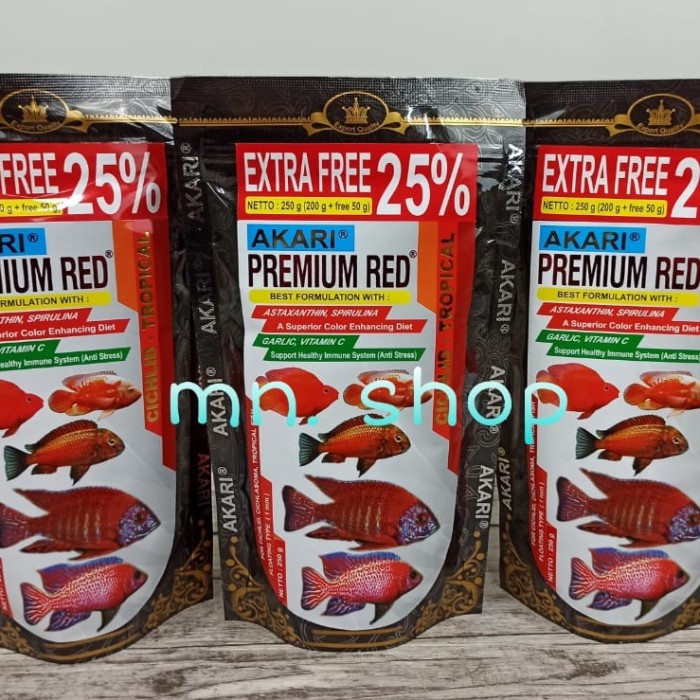 Pelet Ikan/Akari Premium Red/Cichild Tropical/Pakan Ikan/ 250 Gram