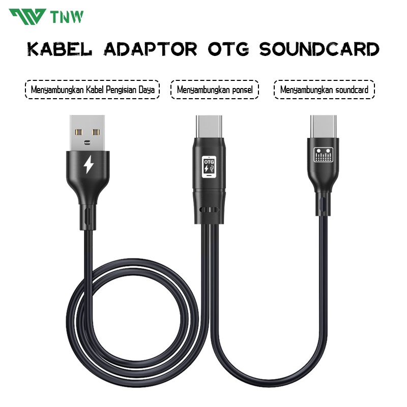 Fast Charging Data Cable Kabel Adaptor OTG soundcard Mixer Kartu Untuk HP Android Pengisian Cepat Mi