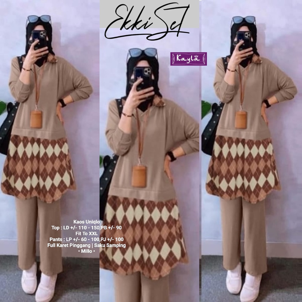 Setelan wanita jumbo Ekki/ setelan wanita jumbo/ setelan wanita casual/ set olah raga wanita/baju ke