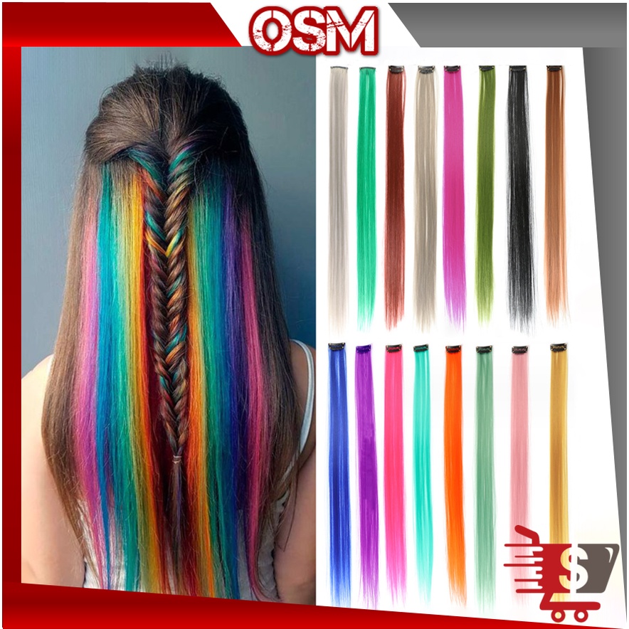 OSM - 6121 Jepit Wig Bahan Matte / Wig Jepit Rambut Palsu / Rambut Palsu Fashion Korea / Wig Jepit E