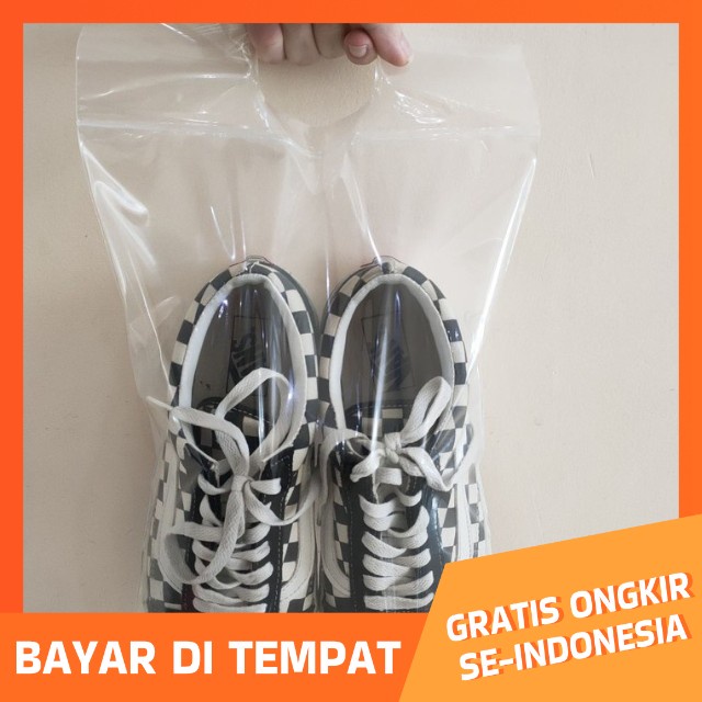 Tas Kantong Plastik klip plong zipper 35 x 38 + 7/ Plastik Pond ziplock pack transparan hitam putih 