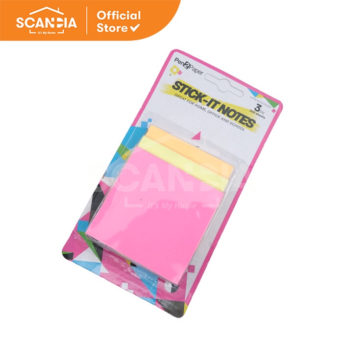 

SCANDIA Stick It Notes 3 Color Pink Yellow Orange (SP0093)