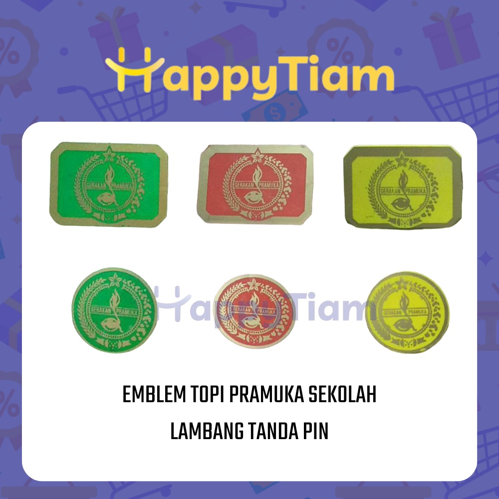 EMBLEM TOPI PRAMUKA SEKOLAH LAMBANG TANDA PIN SIAGA PENGGALANG PENEGAK