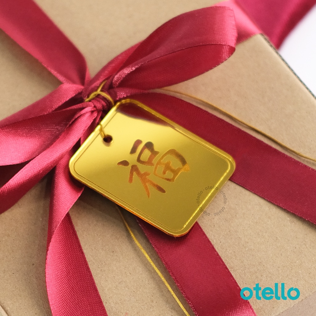 

Hang Tag Parcel Mirror Imlek Gantungan CNY Akrilik Ornamen Hiasan Aksesories Box Hampers Label Sincia