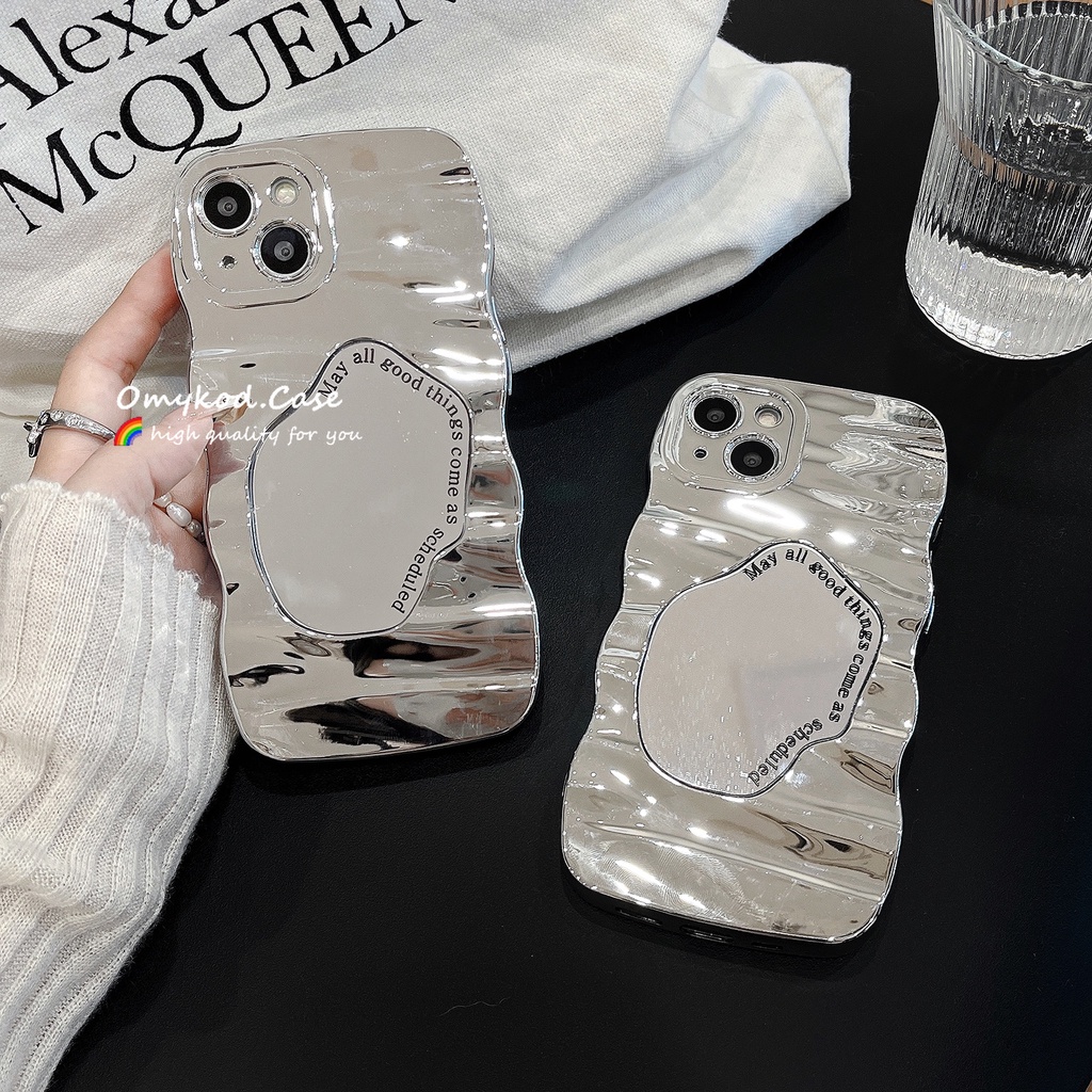 Omykod Casing OPPO A17 A16 A15 A52 A92 A72 A5S A3S A7 A12 A78 A76 A96 A55 A54 A93 A94 A95 A74 A9 A5 2020 A31 Reno 8T 7 5 6 Electroplating makeup mirror Lens Protection Beautiful Butterfly Phone Case Soft Shockproof Cover