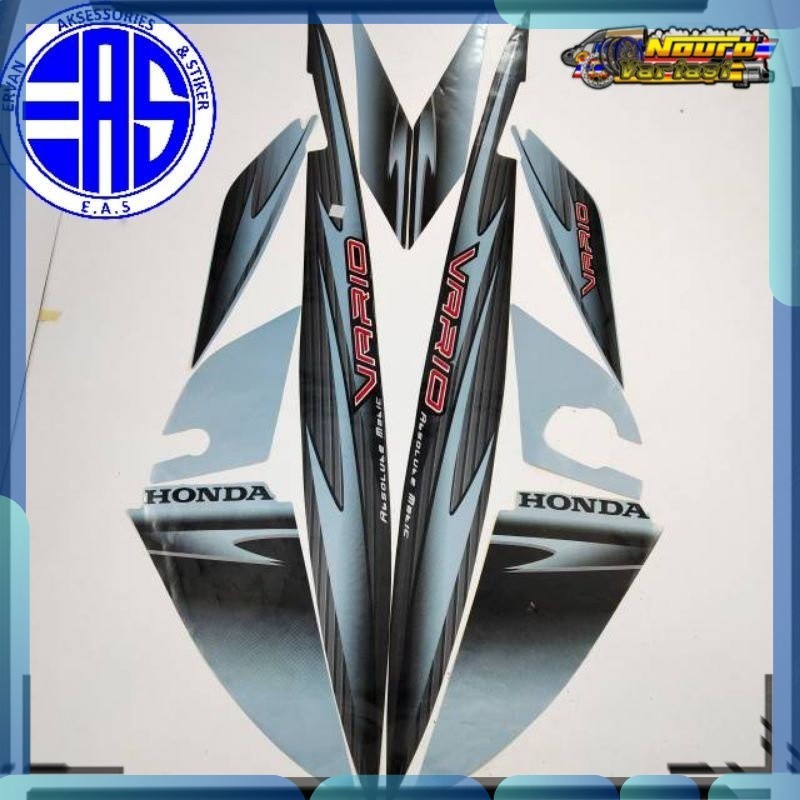Stiker striping honda vario 110 karbu 2007 biru  standar  bagus