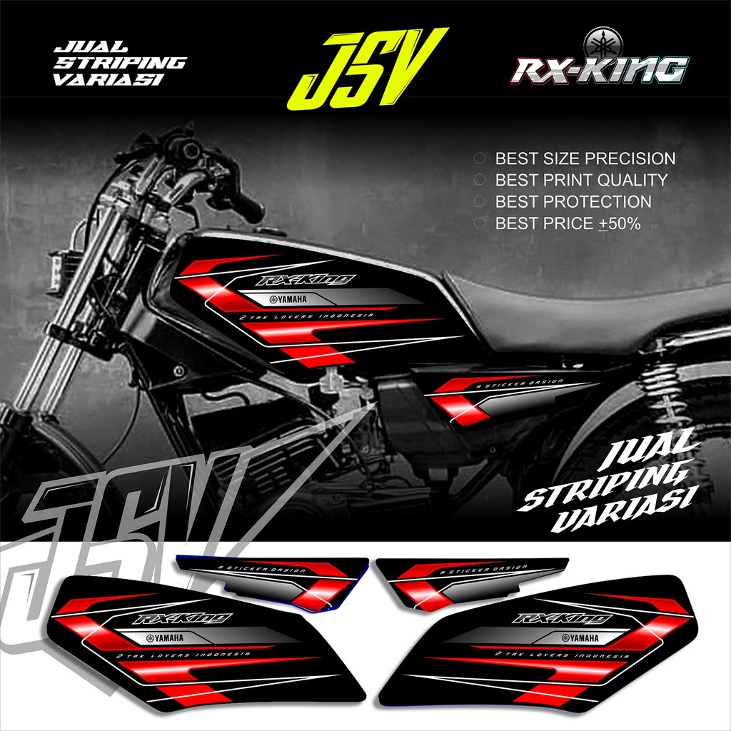 Stiker Motor YAMAHA RX KING New Variasi Grafis Striping Sticker Lis Aksesoris Original Costum Standa