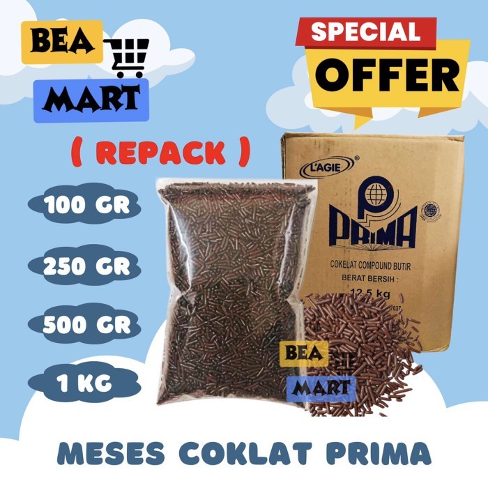 

Meses PRIMA Coklat 100gr 250gr 500gr 1kg | Repack Mesis Mirip Meises Garuda Lagie Cokelat 100 250 500 gr 1 kg