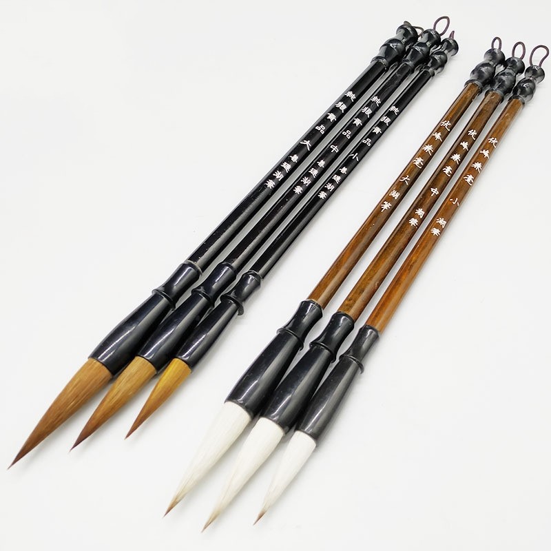 

6Pcs Chinese Calligraphy Brush Writing Brush for Drawing Painting Brush (Large, Medium, Small Size)