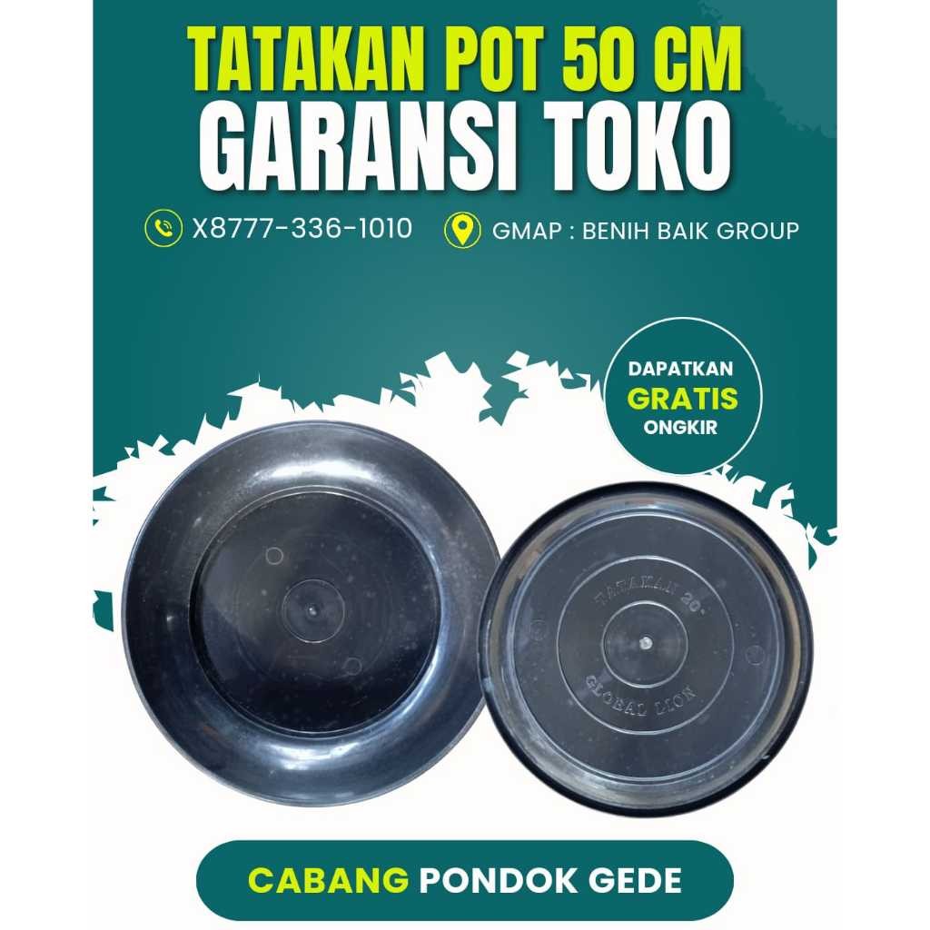 ALAS TATAKAN POT 50 CM HITAM GROSIR PONDOK GEDE