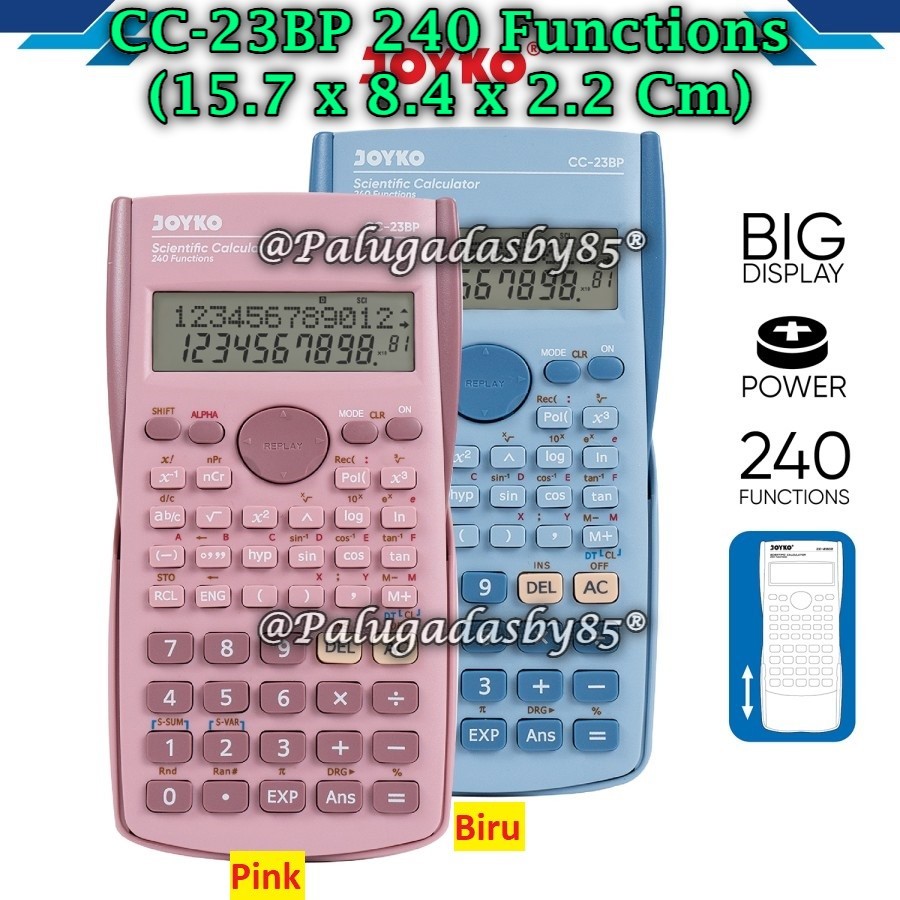 

(1 Biji) GROSIR Kalkulator JOYKO CC-23BP Scientific 240 Functions / Kalkulator Ilmiah Joyko CC-23BP