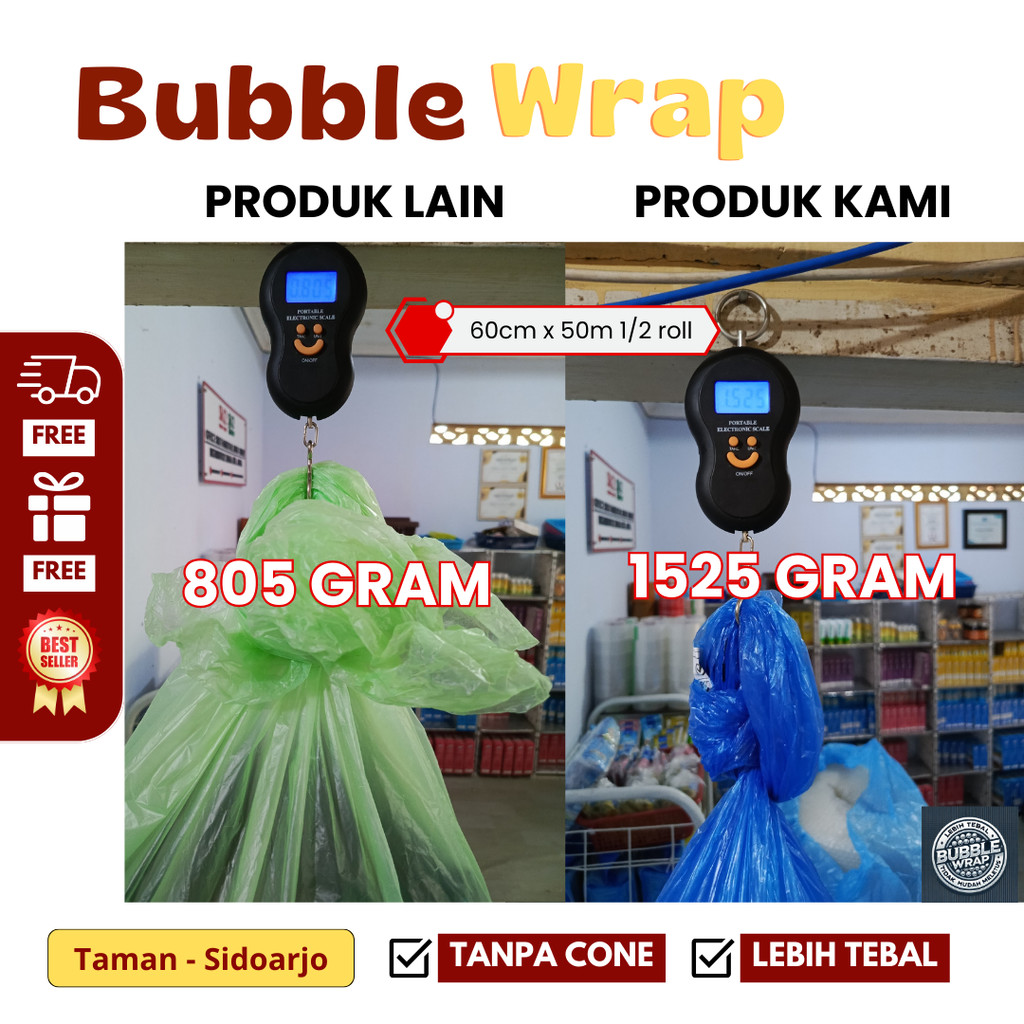 

Lebih Tebal Bubble Wrap 60cm x 50m - 1/2 Tidak Mudah Meletus Bubble Wrap Roll Plastik Packing