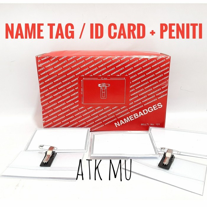 

[Terbaru]Ready [isi 50] Name Tag MULTI Jepit + Peniti / Namebadges Tanda Peserta