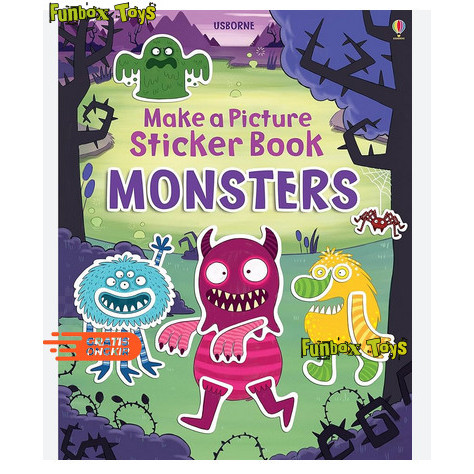 

Monsters - Make a Picture Sticker Book - Imported English Sticker Buku Stiker Anak Tema Monster