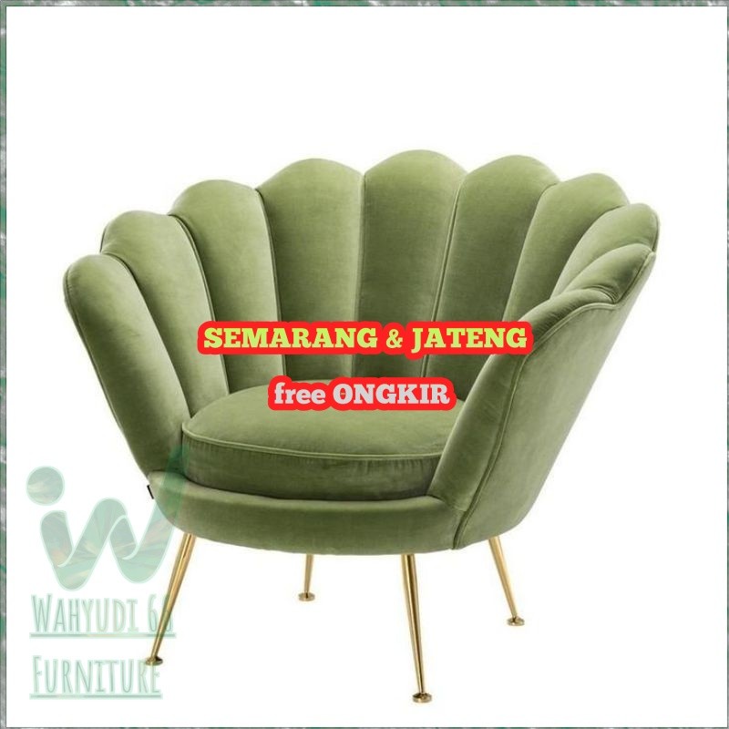 kursi sofa kerang single minimalis aesthetic