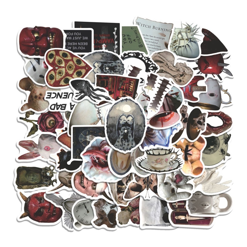 

COD 50 Pcs Stiker haunted creepy hospital Lucu Anti Air Untuk Dekorasi Notebook Sepeda Skateboard Handphone DIY