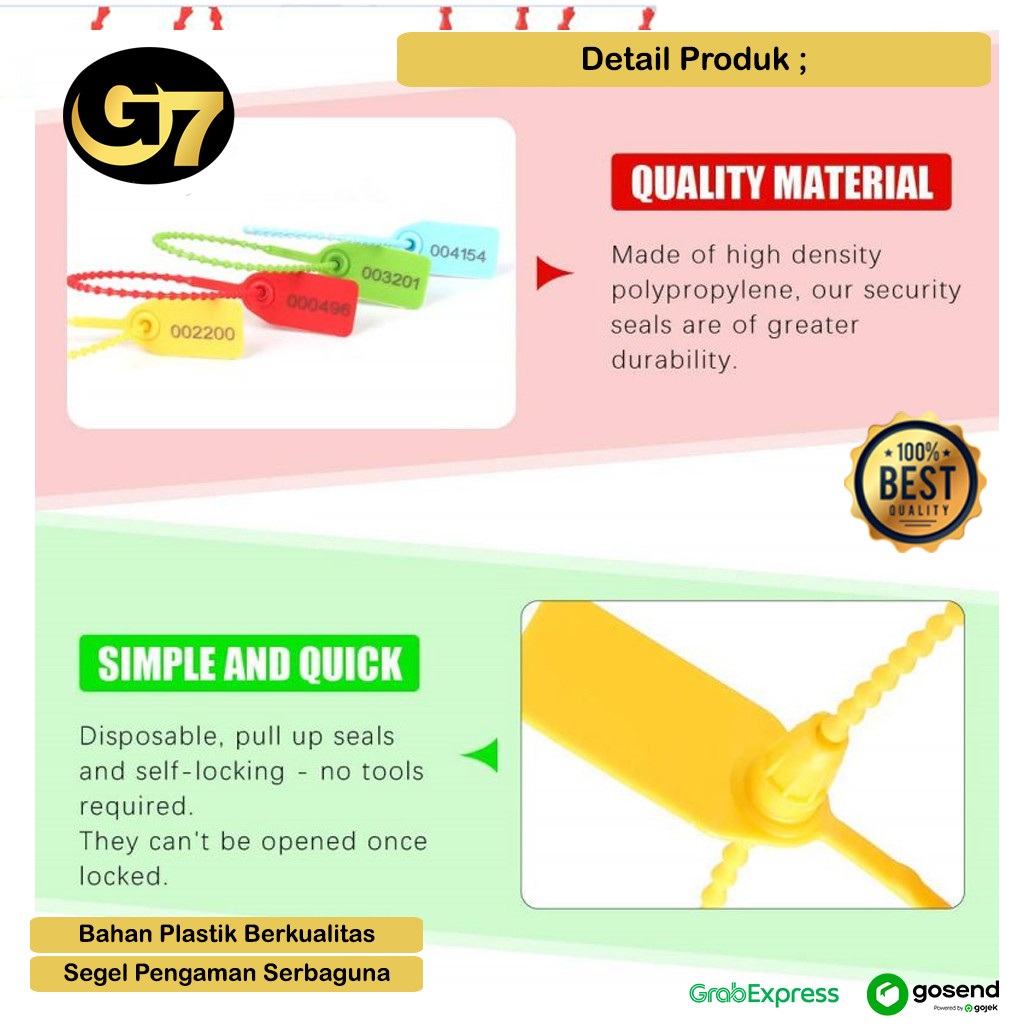 Segel Lock Security Segel Plastik Container Tali Segel Makanan Minuman Segel Apar Security Seal Warn
