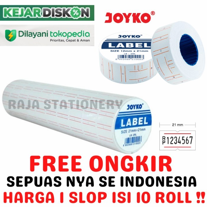 

PRODUK TERLARIS Joyko Price Label / Sticker Label Harga Joyko MX-5500M LB-2RL [10PCS]