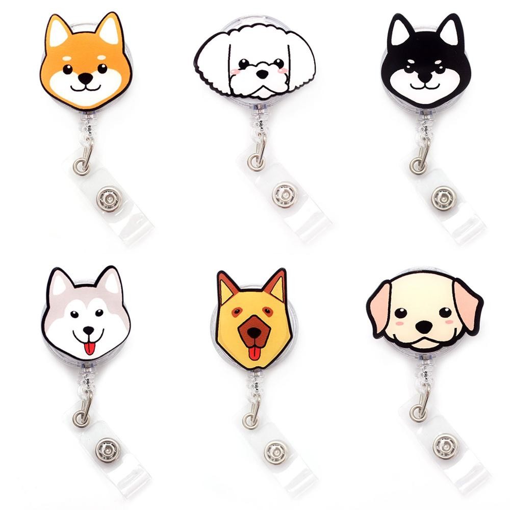 

Funny Dog Retractable Badge Holder Reel Exhibition Enfermera Student Boy Name Card Girl Use Chest Card