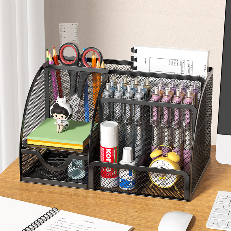 

Metal Pen Holder Creative Simple Stationery Storage Box Pen Holder Desktop Decoration Simple Office Supplies Pen Holder Student