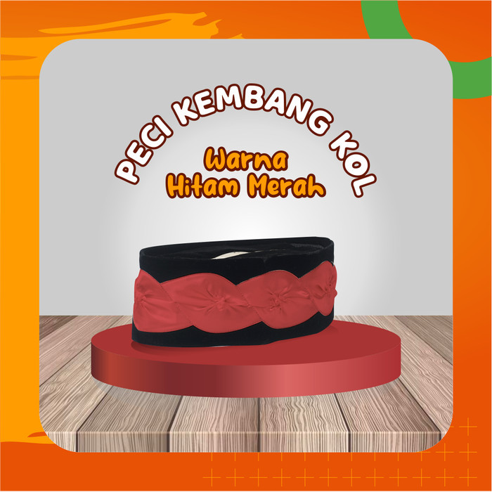 [Terlaris] Peci Kembang Kol / Kopiah Betawi [Good Quality] - hitam merah, 6