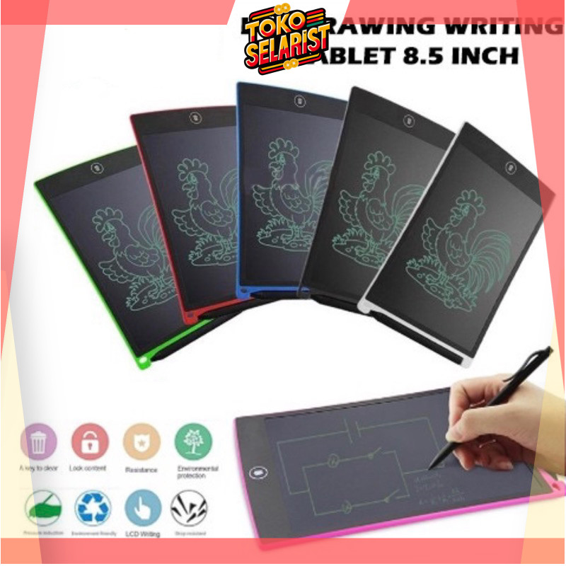 COD MAKASSAR TABLET GAMBAR MENGGAMBAR MENULIS LCD DRAWING WRITING TABLET 8.5" PAPAN TULIS MENGGAMBAR