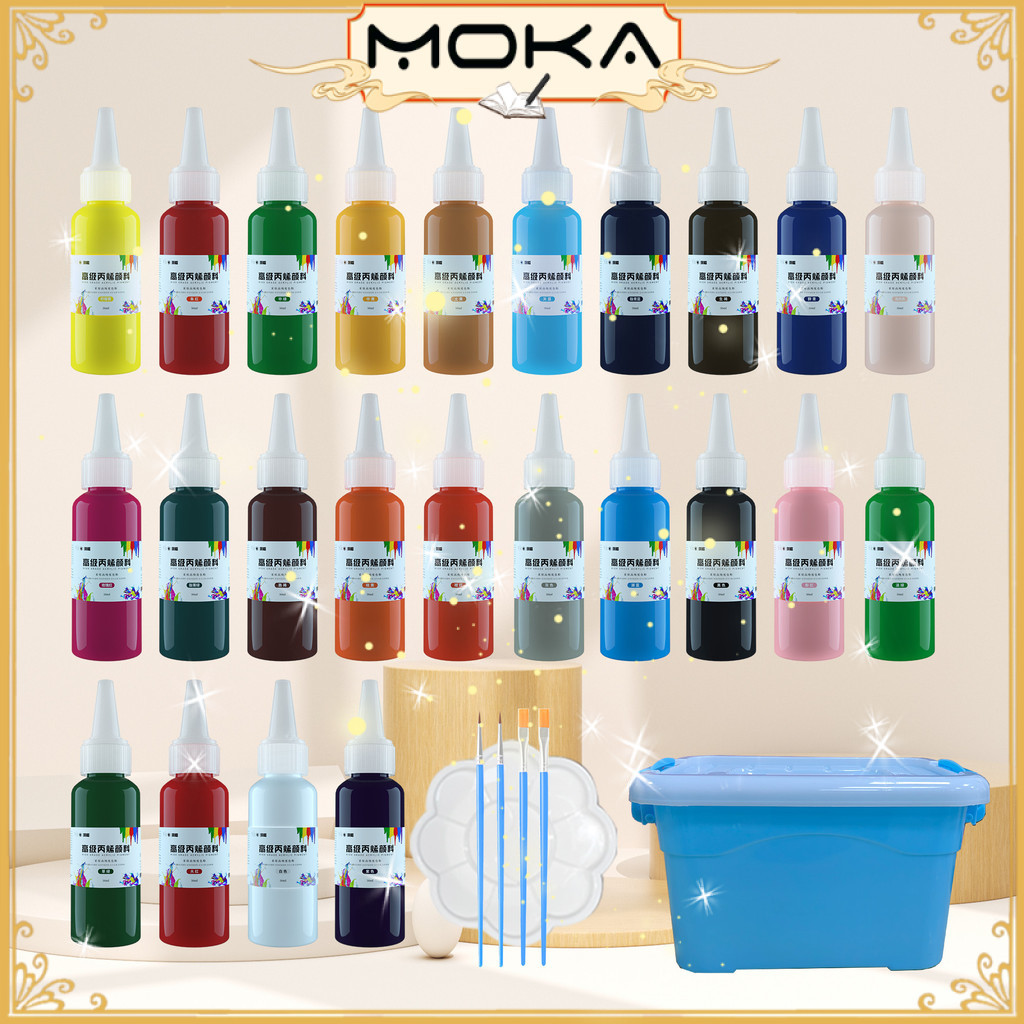 

MOKA CAT AKRILIK ISI 6, 12 DAN 24 WARNA ISI 50ML PERBOTOL / FINGER PAINT ACRYLIC NON TOXIC MKS50