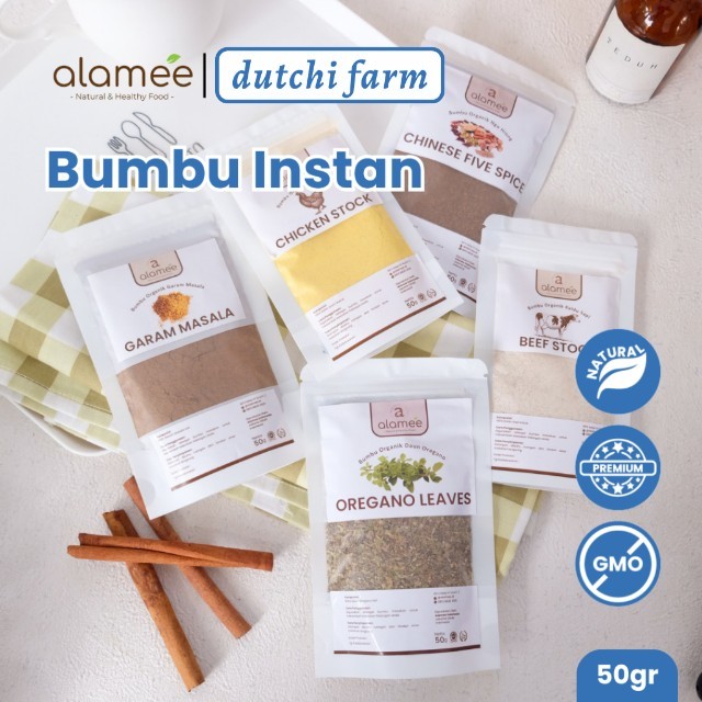 

ALAMEE Bumbu Dapur Bubuk Lada Hitam Kunyit Jahe Bawang Merah Bombay Cabe Chili Flakes 50 gram Dutchi Farm