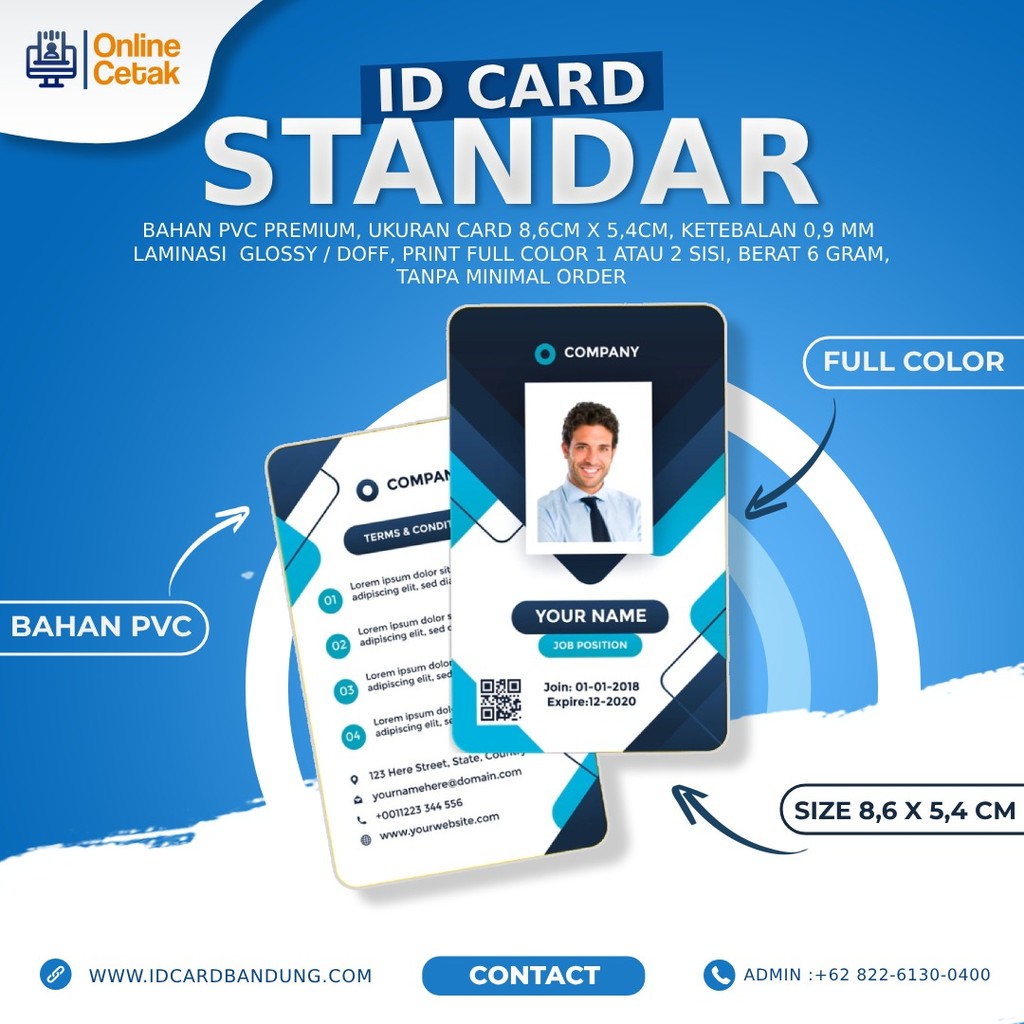 

CETAK ID CARD SATUAN BAHAN PVC PREMIUM TEBAL 0,9 mm