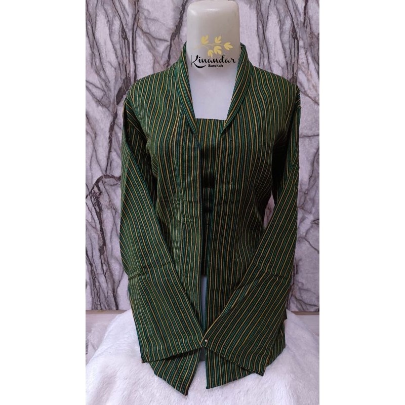 LURIK Kebaya Lurik Hijau / Lurik Kutubaru / Baju Adat wanita