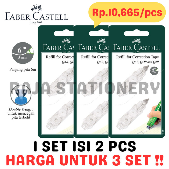 

FABER CASTELL CORRECTION TAPE REFILL 6m ISI ULANG TIPEX QJR QAR [6PCS] - SET B
