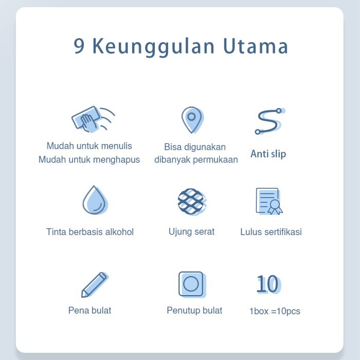 

Deli Spidol Kering 10pcs/box Mudah dihapus dan Mudah Dipakai 6817 - Merah, 10 pcs
