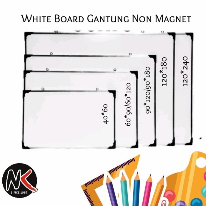 

Papan Tulis Whiteboard 40x60 cm Non Magnetic - 40 x 60 TM