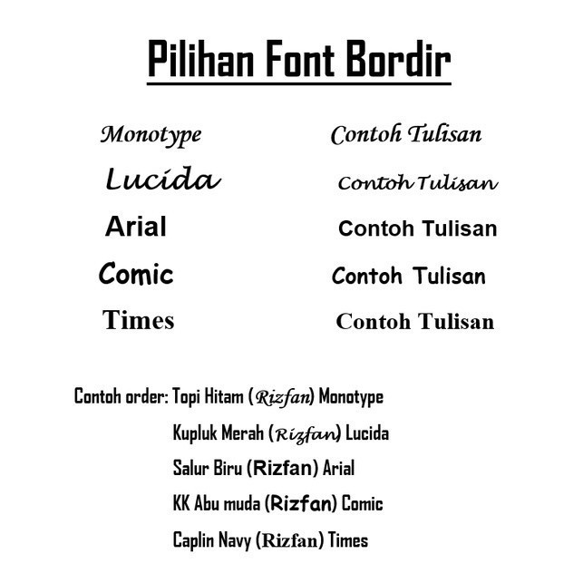 

Bordir Bordir Bet Nama // Name Tag // Nama Dada // Papan Nama Bebas Request //Mak 12 Hurufbisa pesan satuan bordir