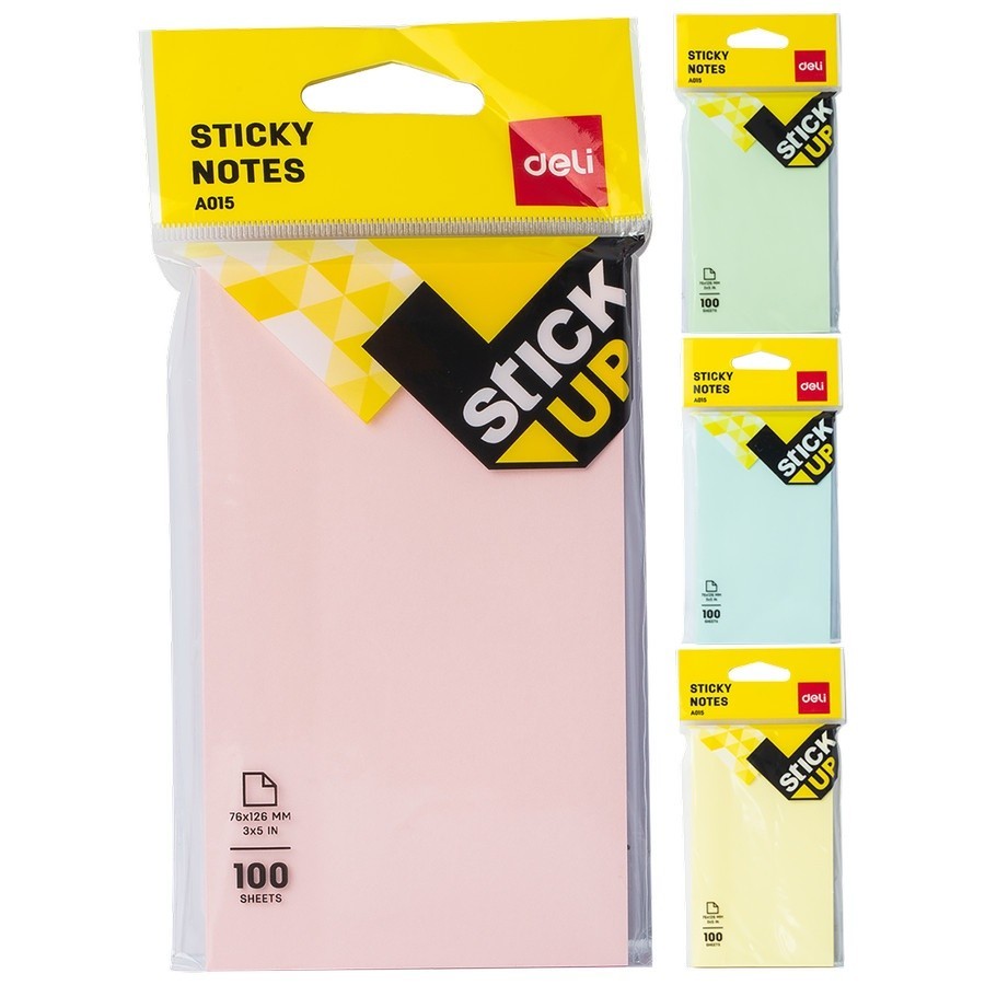 

Deli | Sticky Note Pad Notes Sticky UP | 76 x 126 mm | EA01502