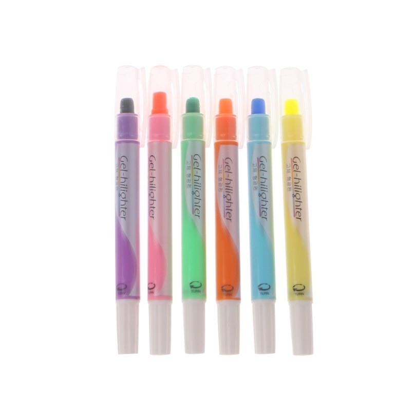 

6 Pcs Watercolor Gel Pen Highlighter Solid Accent Maker Smooth Writing