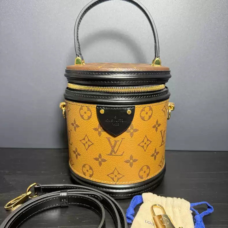 【bekas asli】（M43986） LV Cannes/Louis Vuitton tas ember/tas selempang bahu wanita/ember uang