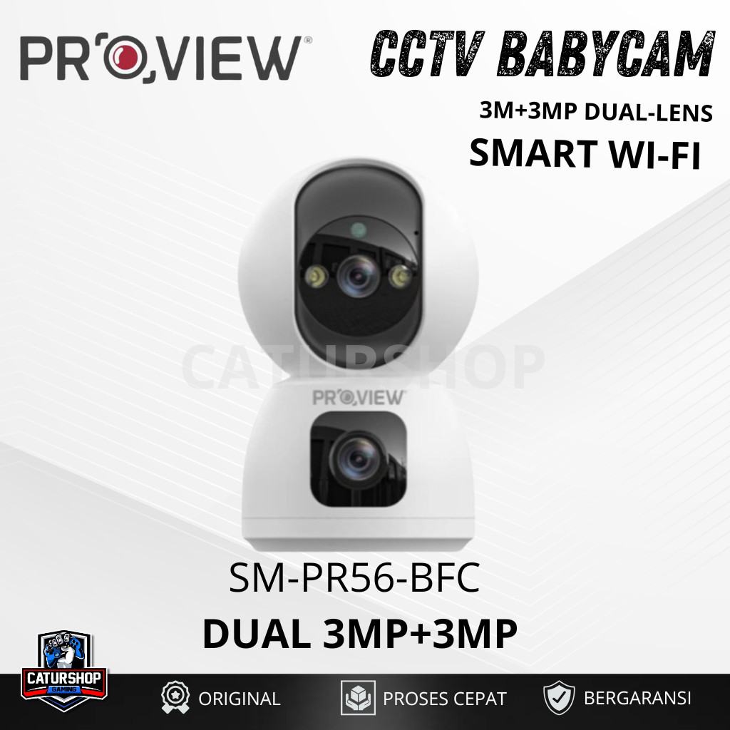 Proview SM-PR56-BFC BabyCam 3MP+3MP Dual Lens Pan & Tilt PTZ 2-Way Audio Smart Wifi IP Camera CCTV I