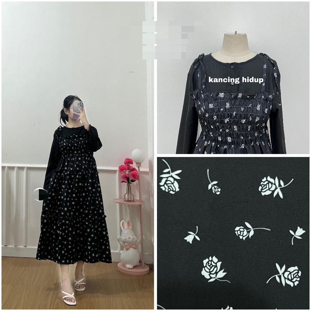 WILLSHA - ZRD DRESS CIARA / JENISO DRESS SMOCKED LENGAN PANJANG / DRESS OL TALI KECIL TRENDY / MAXY 