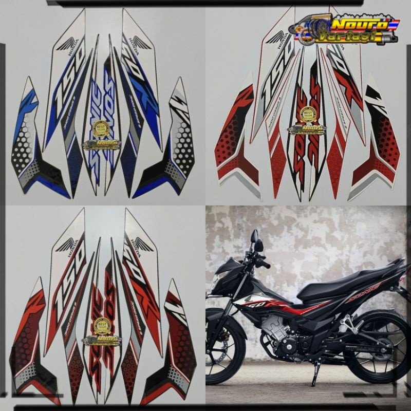 Aksesoris motor striping stiker honda sonic 150 r 2018 2019  list body standar kualitas terbaik