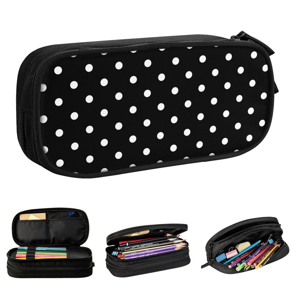 

Cute Cute Polka Dot Pencil Case Pencilcases Pen Holder for Student Large Storage Bag School Supplies Gifts Stationery