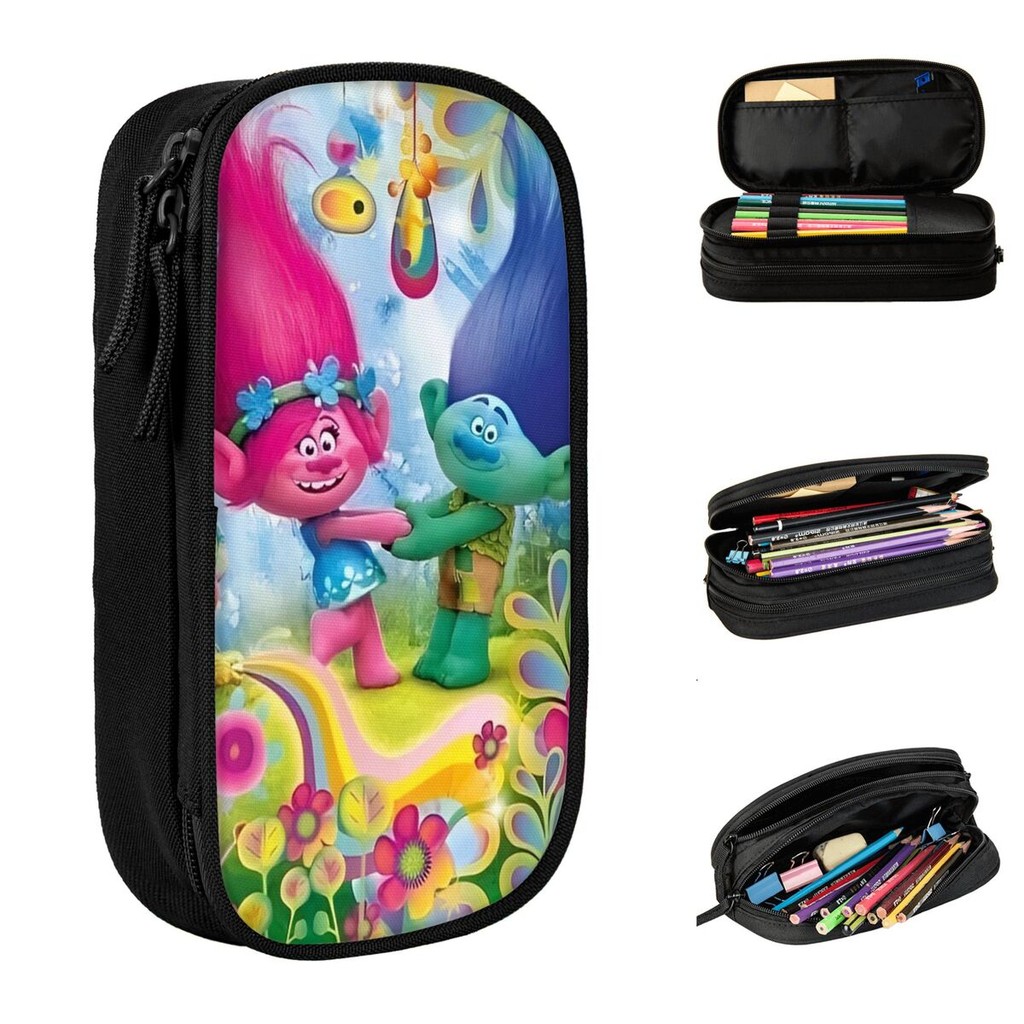 

Movie Trolls Cartoon Pencil Case Creative Anime Pen Box Bags Student Big Capacity Students School Cosmetic Pencilcases