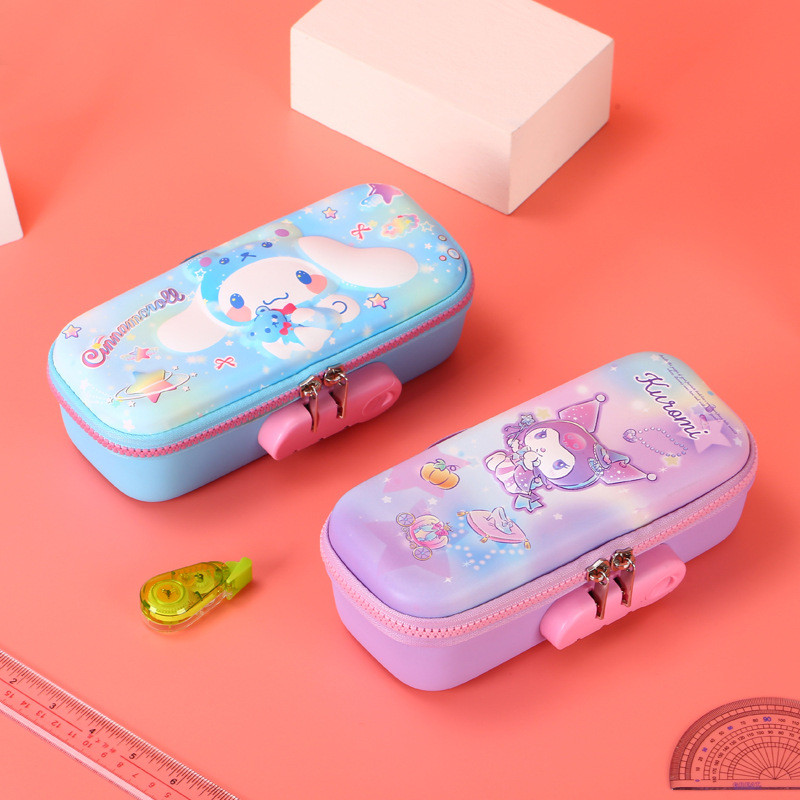 

3D Password Lock Pencil Box for Elementary School Students with Large Capacity and High Beauty Sanrio Kulomi Stationery Box