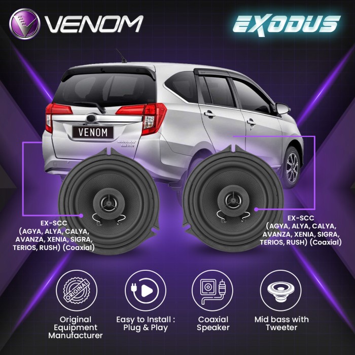 VENOM COAXIAL EXODUS-EX Speaker Belakang - Mitsubishi - MC