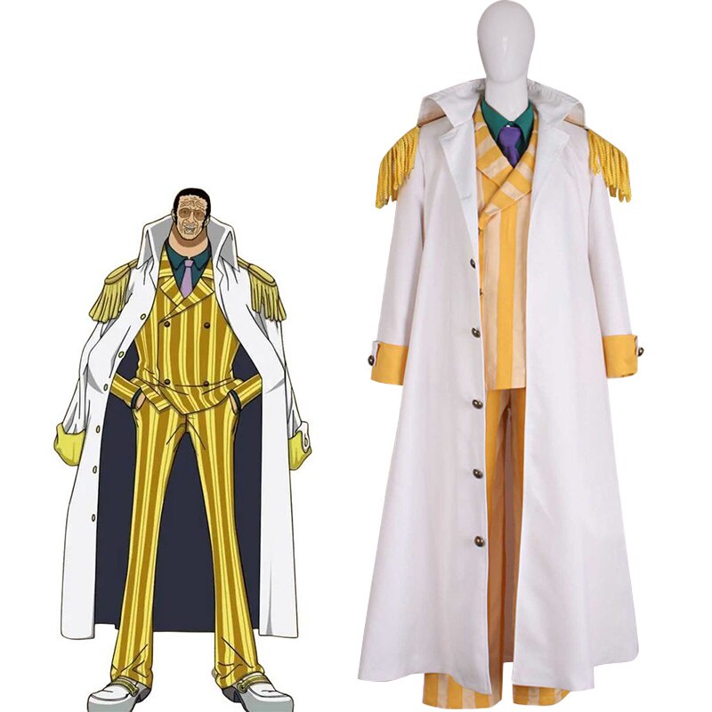 PREORDER Kizaru Taisho Borsalino Costume Cosplay Admiral Uniform Suit Set Outfit Halloween Hot Anime