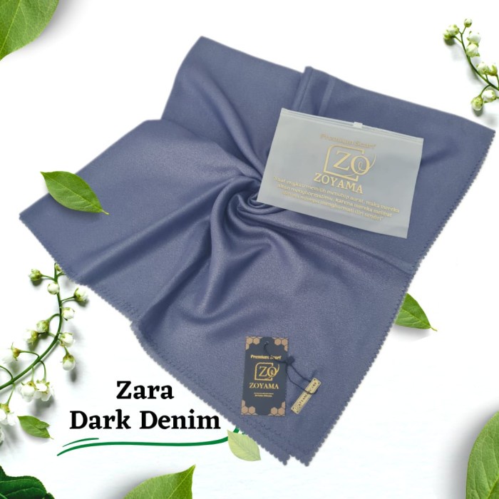 ZOYAMA Zara - Hijab Dark Denim - jilbab segiempat pesta